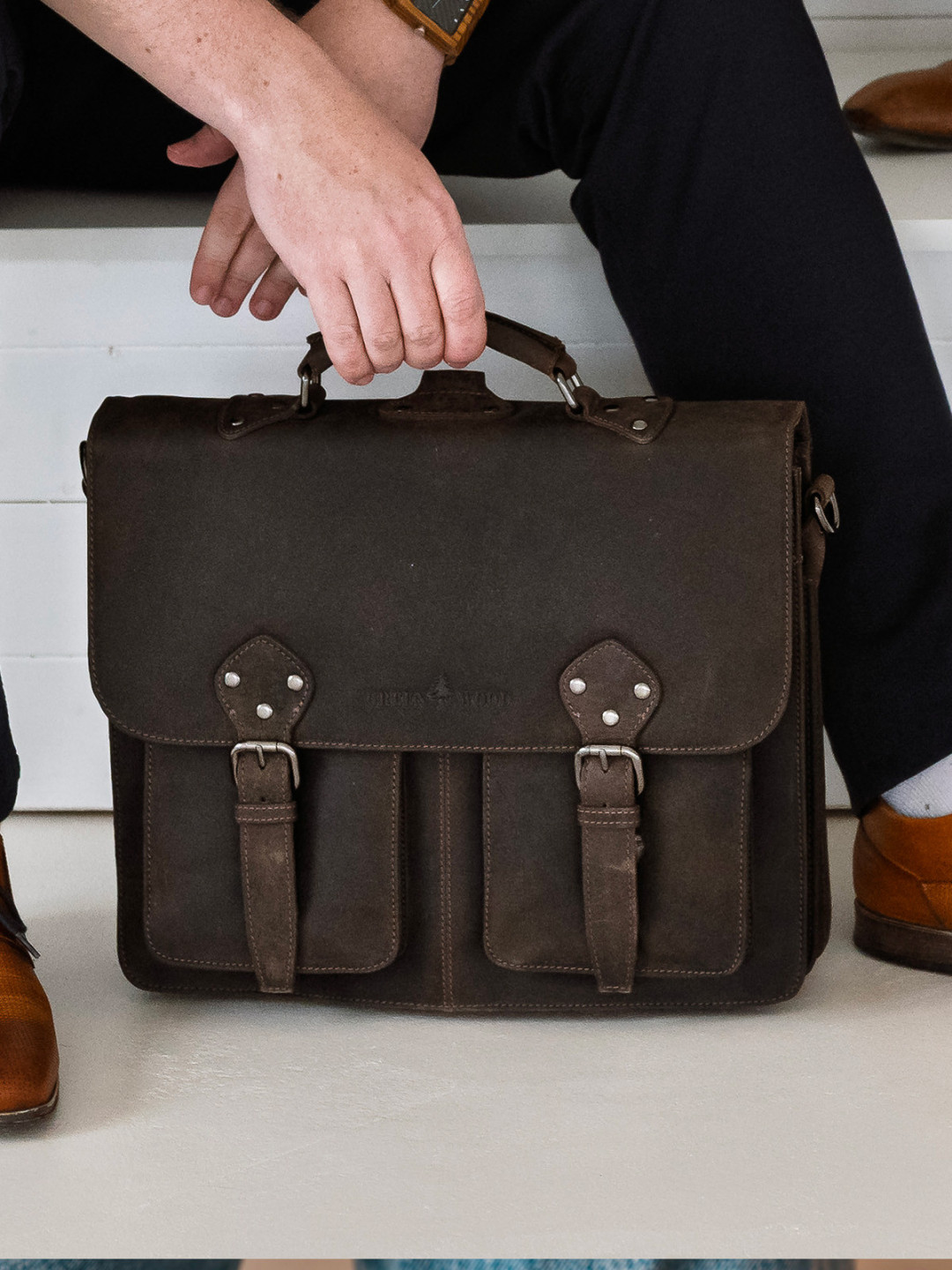 Pánská kožená aktovka Greenwood Celestin – hnědá